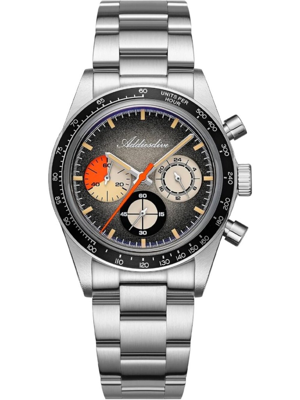 Stylish Men's Racing Chronograph Watch with Tachymeter Bezel & Luminous Dial